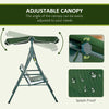 Dondolo da Giardino 3 Posti in Acciaio e Teslin con Tetto Parasole, 172x110x153 cm, Bianco e Verde 84A-054V03GN