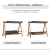 Dondolo da Giardino 3 Posti Convertibile in Letto Matrimoniale, 225.5x113x180cm 84A-239