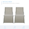 Set 2 Sdraio da Giardino Pieghevoli, Lettino Prendisole in Alluminio e Textilene, 61x165x63cm 84B-540GY