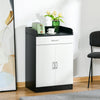 Mobiletto con Cassetto e Ripiano Regolabile per Cucina, Soggiorno e Anticamera, in MDF, 60x40x90cm, Bianco e Nero , multiuso ufficio studio ingresso camera bagno F838-219A