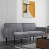 Divano Letto 3 Posti soggiorno salotto ufficio studio con Schienale Reclinabile a 3 Livelli in Tessuto, 208x84x82cm, Grigio F839-821V00GYA