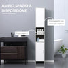 Colonna Bagno con 2 Armadietti e 2 Vani Aperti in Legno Effetto Cemento, 30x30x180cm TY7834-379TY7