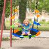 Altalena Rotonda a Nido per Bambini di +3 Anni per Giardino, Esterni, Interni, Cameretta, Multicolor Φ100x120-180Acm DF7344-031DF7
