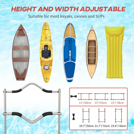 Carrello Porta Kayak Regolabile su 3 Livelli in Alluminio per Canoa e SUP WS7A32-021V00RDWS7