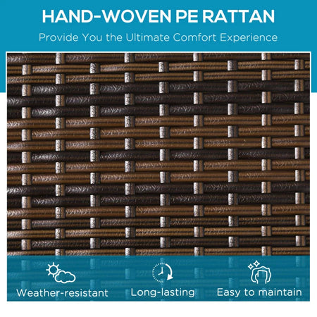 Set 2 Lettini Prendisole in Rattan PE con Cuscino e Schienale 5 Reclinazioni, 196x60x22cm 862-019V00BN