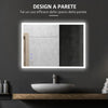Specchio Bagno con Luce LED, Funzione Anti-Appannamento e Tasti Touch, 70x50cm, Argento RT4834-390V90RT4