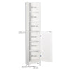 Colonna Bagno con Ripiano a 3 Livelli e Armadietto Chiuso, in MDF e Truciolato, 34x20x165 cm, Bianco RF5834-242RF5