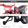 Moto Elettrica per Bambini 3-6 Anni in Plastica PP con Ruote di Supporto, Fari e Musica, 102x53x66 cm, Rosso e Nero WQ152-0018WQ1
