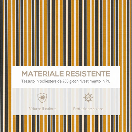Tenda da Sole per Esterno Avvolgibile a Bracci con Apertura a Manovella, 350x250 cm, Giallo QW6840-174V00YLQW6