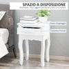 Comodino Moderno con Cassetto Mobiletto Multiuso in Legno Bianco, 40 x 35 x 60cm YH6833-240YH6