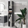 Colonna Bagno in Truciolato con 2 Ripiani Aperti e 2 Armadietti a 2 Livelli, 30x30x183 cm, Grigio QS3834-628V80LGQS3