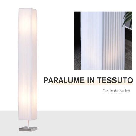 Lampada da Terra con Piantana in Tessuto, Bianco YH8B31-019YH8