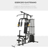 Stazione Fitness Palestra Multifunzione per Allenamento a Casa e Professionale, Acciaio 150x110x210cm Nero ZB5A91-134BKZB5