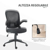 Sedia da Ufficio Ergonomica con Altezza Regolabile, Braccioli Ribaltabili e Tessuto a Rete, Nero NB6921-704V00BKNB6
