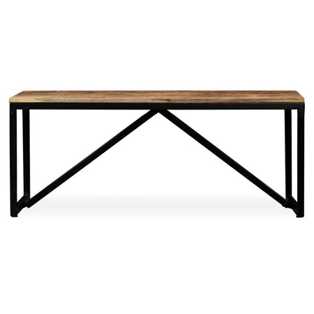 Panca in Legno Massello di Mango 110x35x45 cm con Gambe in Acciaio - Stile Industriale Robusto e Duraturo - Generico