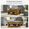 Tavolino da Salotto con Contenitore e Piano che si alza , in Legno 105x50x50 Marrone Rustico TF9839-135CFTF9 , soggiorno basso nero bianco grgio design moderno sala moderno alto divano camera legno vetro rotondo