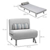 Poltrona Letto Singolo con Materasso e Cuscino Imbottito grigio , Telaio in Metallo e Schienale Regolabile 90-180°, Beige divanetto ospiti F833-066BGA