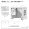 Gazebo Pieghevole Pop-up Outsunny 2x2 m Impermeabile con 4 Pareti Rimovibili, Bianco, con Borsa da Trasporto