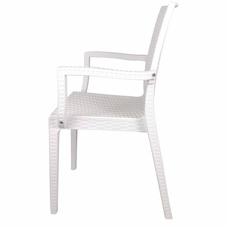 Sedia in Polipropilene  "Phoenix" con braccioli effetto rattan, adatto per bar e strutture