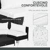 Divano da Esterno in Rattan, Set 5 Pezzi con Pouf, Salottino per il Giardino Nero e Bianco 96cmx 68cmx 65cm 860-081V01