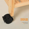 Carrello da Cucina a 4 Livelli in MDF e Legno di Pino con 4 Ruote Girevoli, 40x30x76 cm, Bianco e Marrone WE9801-131WE9