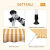 Tenda da Sole a Bracci 3x1.5m con Manovella e Struttura Telescopica, Giallo e Bianco QS1840-183YLQS1