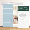 Porta Scorrevole Interna in Vetro Smerigliato e Satinato con Binario B2 e Maniglia per Bagno Cucina Studio Vetro 205x 102.5x 0,8cm QS2E7-0016QS2