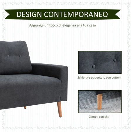 Divano 2/3 Posti Tessuto 145x77x88 Grigio GH2833-902CGNH2 , soggiorno salotto angolare ad angolo nero bianco marrone beige basso contenitore clic clac design moderno letto divani sala studio ufficio grande