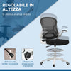Sedia da Ufficio Ergonomica in Tessuto Traspirante con Altezza Regolabile e Braccioli Ribaltabili, 59x65x110-130 cm JK6921-628V00BKJK6
