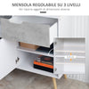 Mobile da Salotto con 2 Armadietti a 2 Ante e Cassetto in legno Pino, 100x40x82 cm, Grigio e Bianco mobile tv credenza madia F838-196LGA