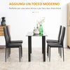 Set di 4 Sedie da Pranzo con Schienale Alto in Finta Pelle e Acciaio, 41x50x97cm, Nero TG1835-835V00BKTG1