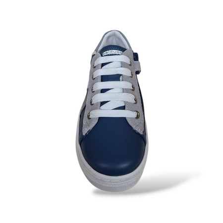 Sneakers Bambino Balducci Butter Pelle Blu Grigio Made in Italy