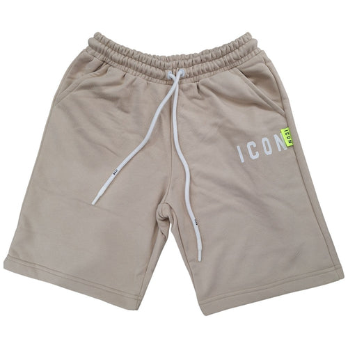 ICON bermuda in felpa beige logo piccolo ICUS2S5B002 Bermuda ICON
