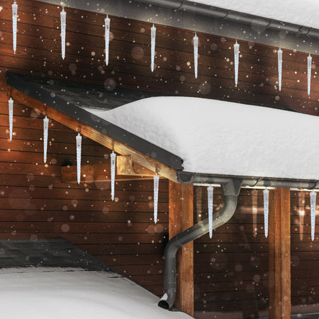 Catena ghiaccioli per mensole o soffitto con 80 luci led bianche per decorazioni