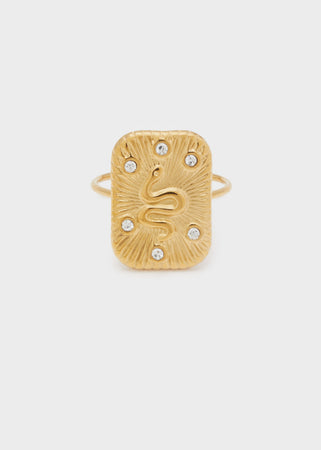 Anello serpente +pietre acc.ino oro