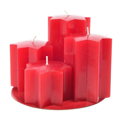 4 Candele decorative natalizie a forma di stella per decorazione ambienti