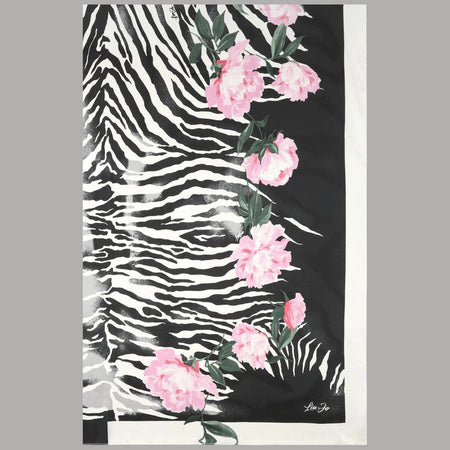 Liu Jo foulard nero zebrato 90X90 con scatola 2F5084T0300