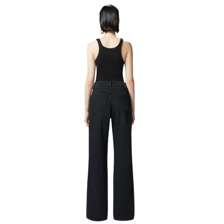 Pinko jeans donna pinko - wanda wide leg zip denim - nero da donna