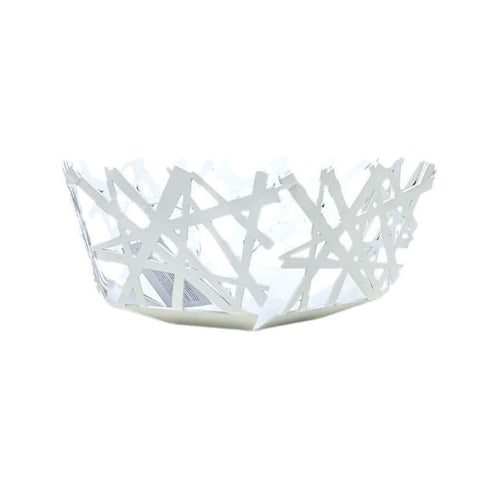 Cesto centrotavola Tokyo Ceart in metallo taglio laser, stile moderno, diametro 21 cm, design artigianale Made in Italy, perfetto anche come porta frutta.
