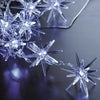 Catena luminosa con 20 stelle trasparenti luce fredda per uso interno 3,5 mt