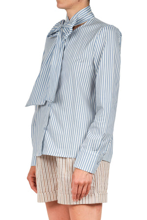 LA FEMME BLANCHE La Femme Blanche - Camicia - 451489 - Bianco/Blu da donna