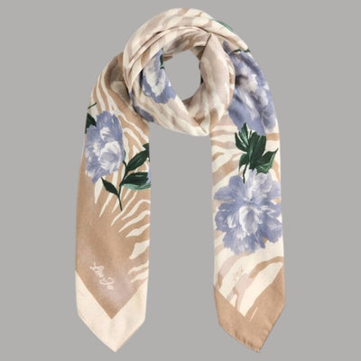 Liu Jo foulard beige floro zebrato 120X120 2F5075T0300
