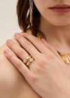 Anello doppie con pietre clear