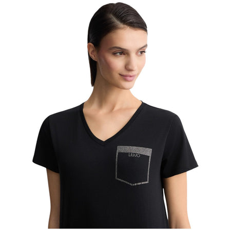 Liu Jo t-shirt nera con strass TA5172JS923 M9278 T-shirt Liu Jo