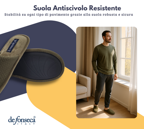 de fonseca Calde Ciabatte Uomo Donna, Pantofole Invernali Chiuse da Casa, Lavabili e per Ospiti