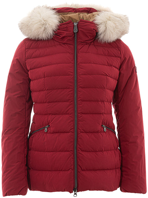 Peuterey Giubbino Imbottito Bordeaux con Collo Pelliccia da donna