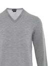 Tom Ford Maglia Grigia con Scollo a V in Cashmere e Seta da uomo