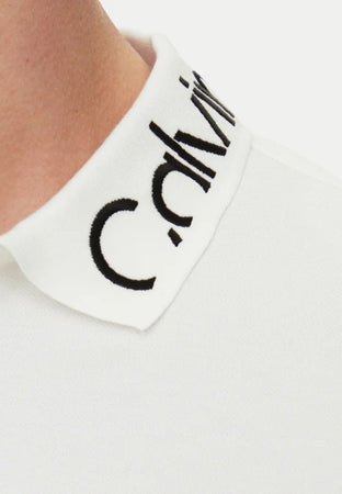 calvin klein POLO STRETCH PIQUE LOGO COLLAR POLO da uomo