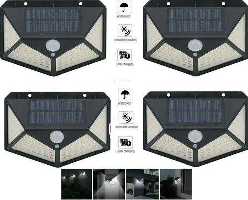 4pcs Lampada Luce Faretto Faro Esterno Energia Solare 100 Led Sensore Movimento Illuminazione/Illuminazione per esterni/Proiettori Trade Shop italia - Napoli, Commerciovirtuoso.it