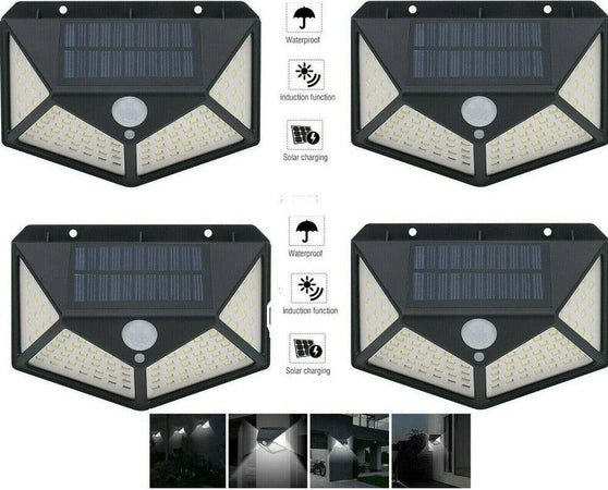 4pcs Lampada Luce Faretto Faro Esterno Energia Solare 100 Led Sensore Movimento Illuminazione/Illuminazione per esterni/Proiettori Trade Shop italia - Napoli, Commerciovirtuoso.it